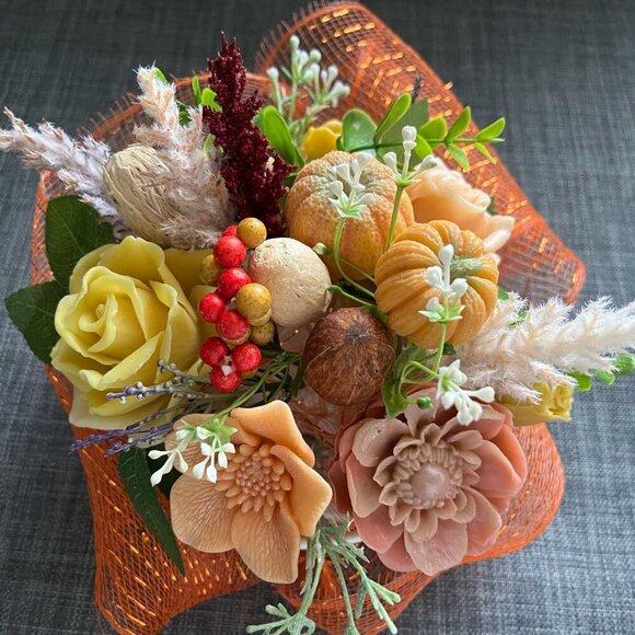 Soap Flowers Bouquet handmade gift FREE BAG and CARD - Picture 2 of 6